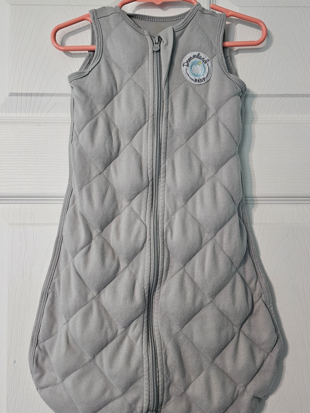 Dreamland Baby Gray Quilted Sleeveless Sleep Sack - Zipper Front